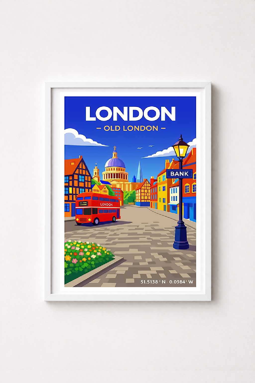 Affiche Londres — Vieille Ville, Angleterre