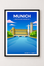 Affiche Munich — Deutsches Museum, Allemagne