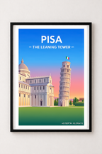 Affiche Pise — Tour Penchée, Italie