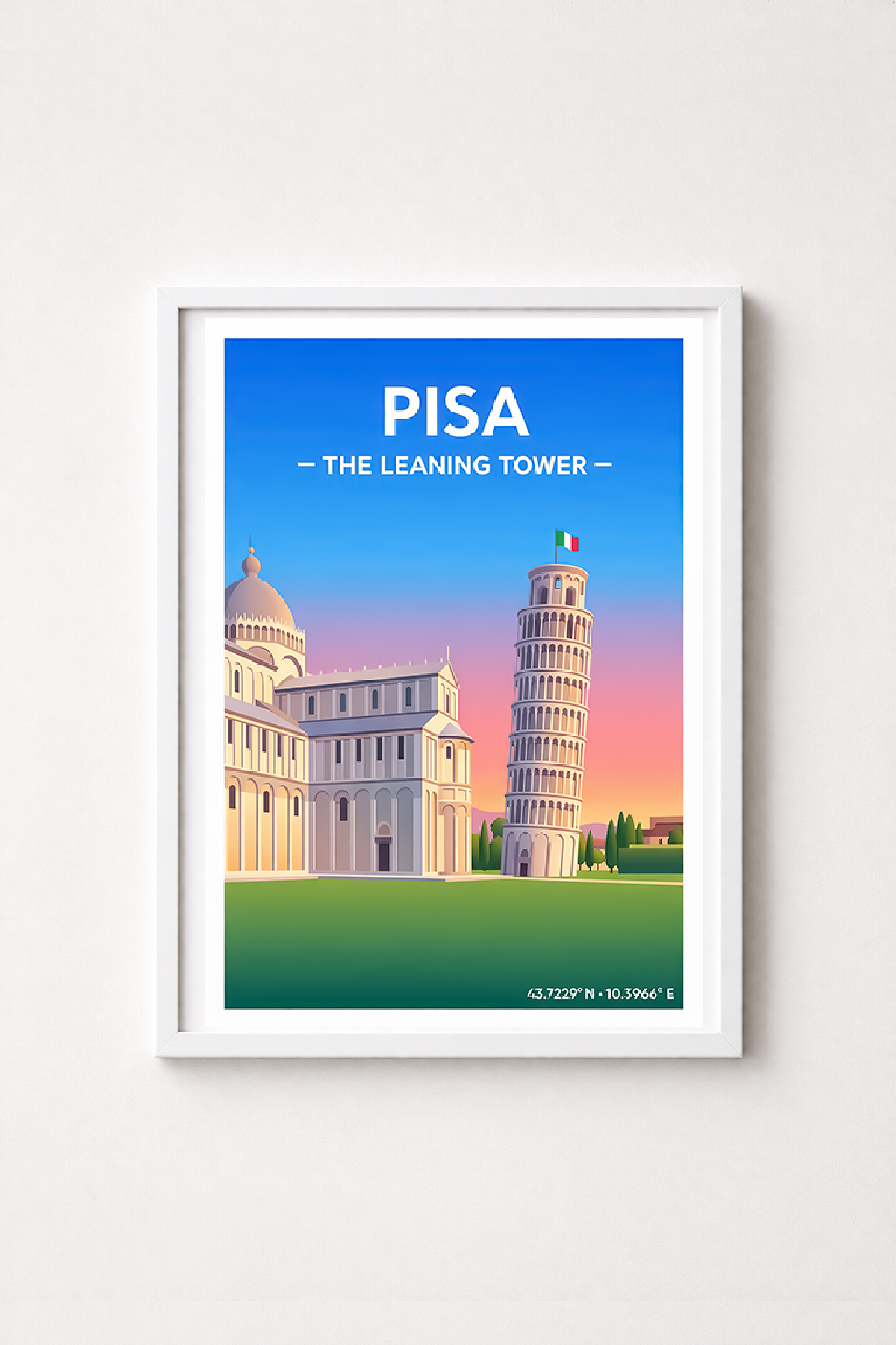 Affiche Pise — Tour Penchée, Italie