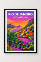 Affiche Rio de Janeiro — Favela Rocinha, Brésil