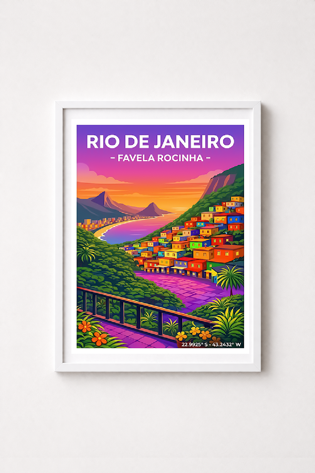 Affiche Rio de Janeiro — Favela Rocinha, Brésil