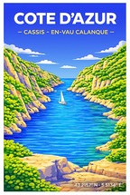 Affiche Cassis — Calanques, France