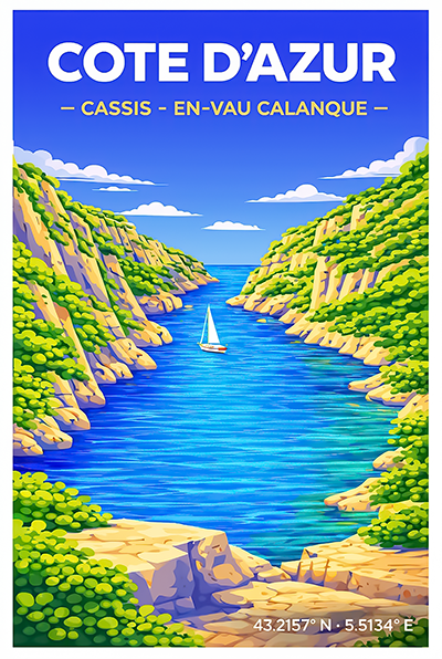 Affiche Cassis — Calanques, France