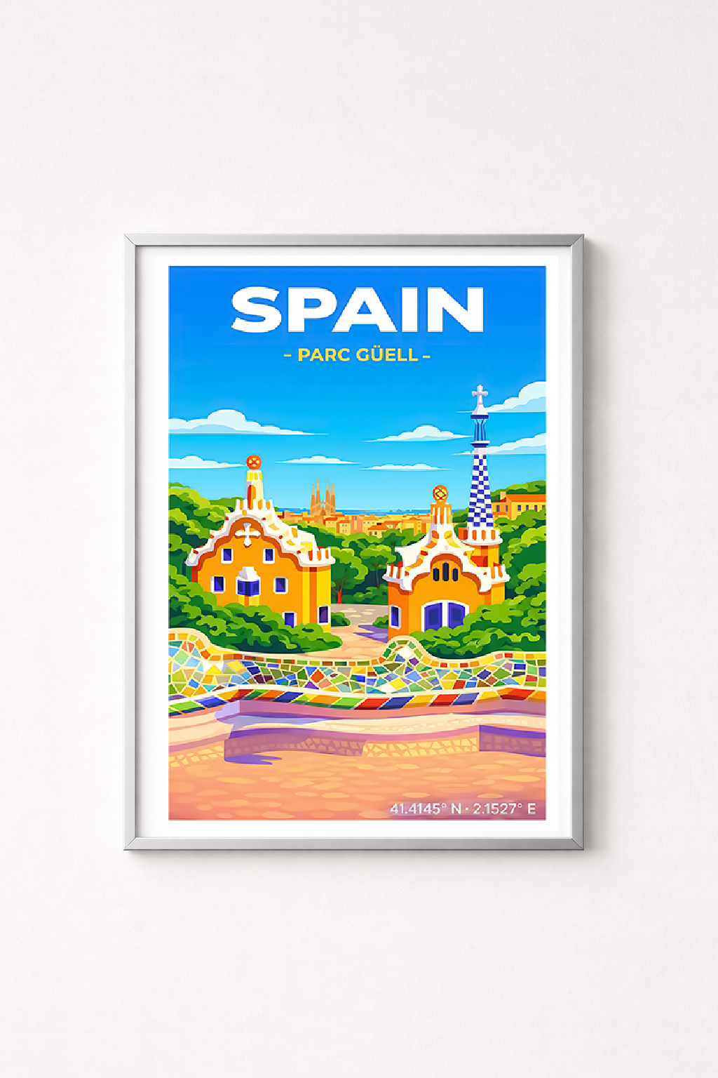 Affiche Barcelone — Parc Güell, Espagne