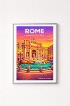 Affiche Rome — Fontaine de Trevi, Italie