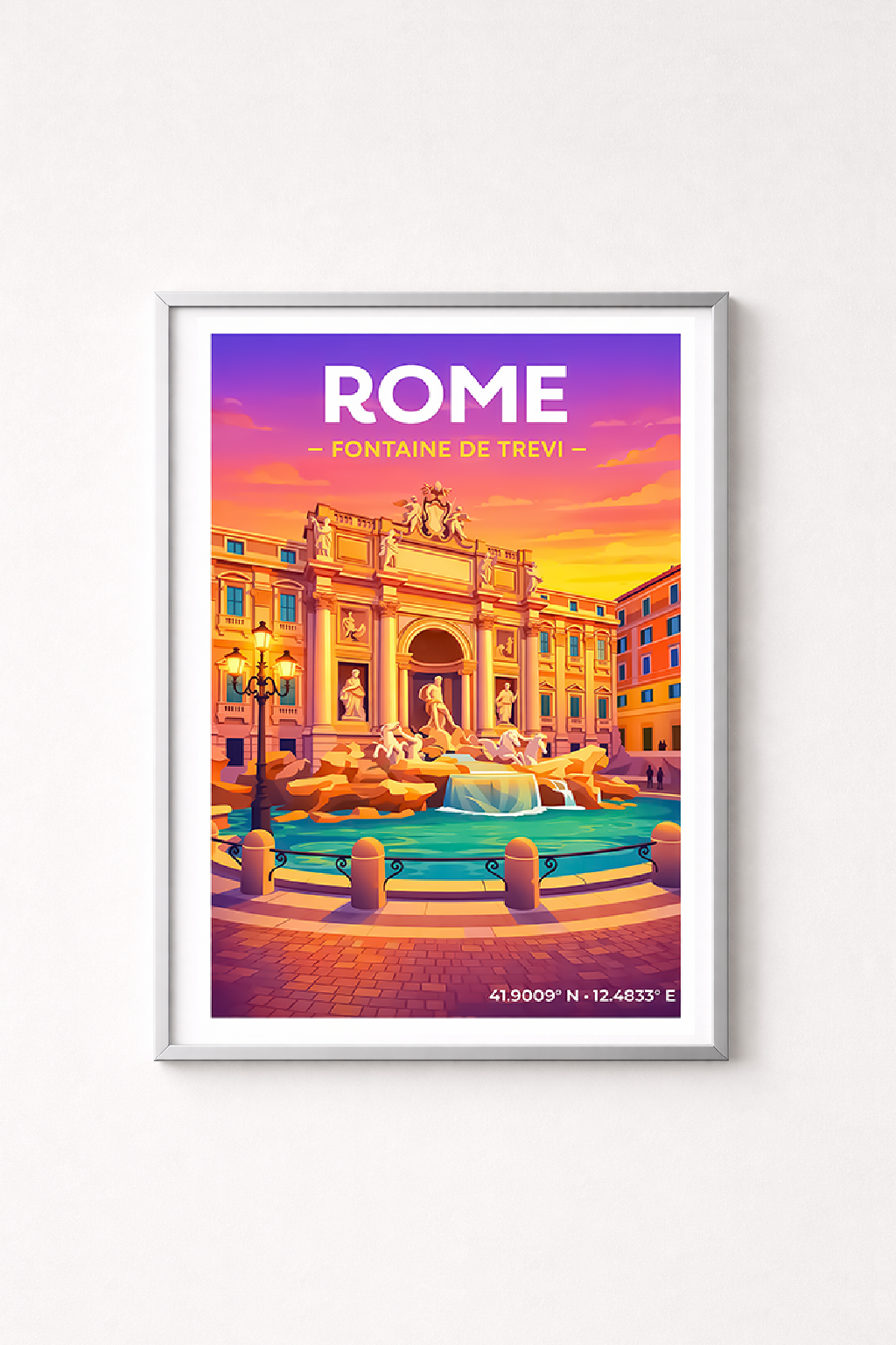 Affiche Rome — Fontaine de Trevi, Italie