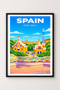 Affiche Barcelone — Parc Güell, Espagne