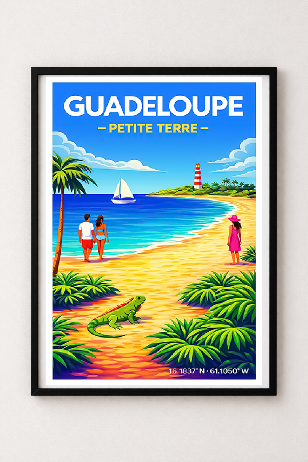 Affiche Guadeloupe — Petite Terre, Antilles françaises
