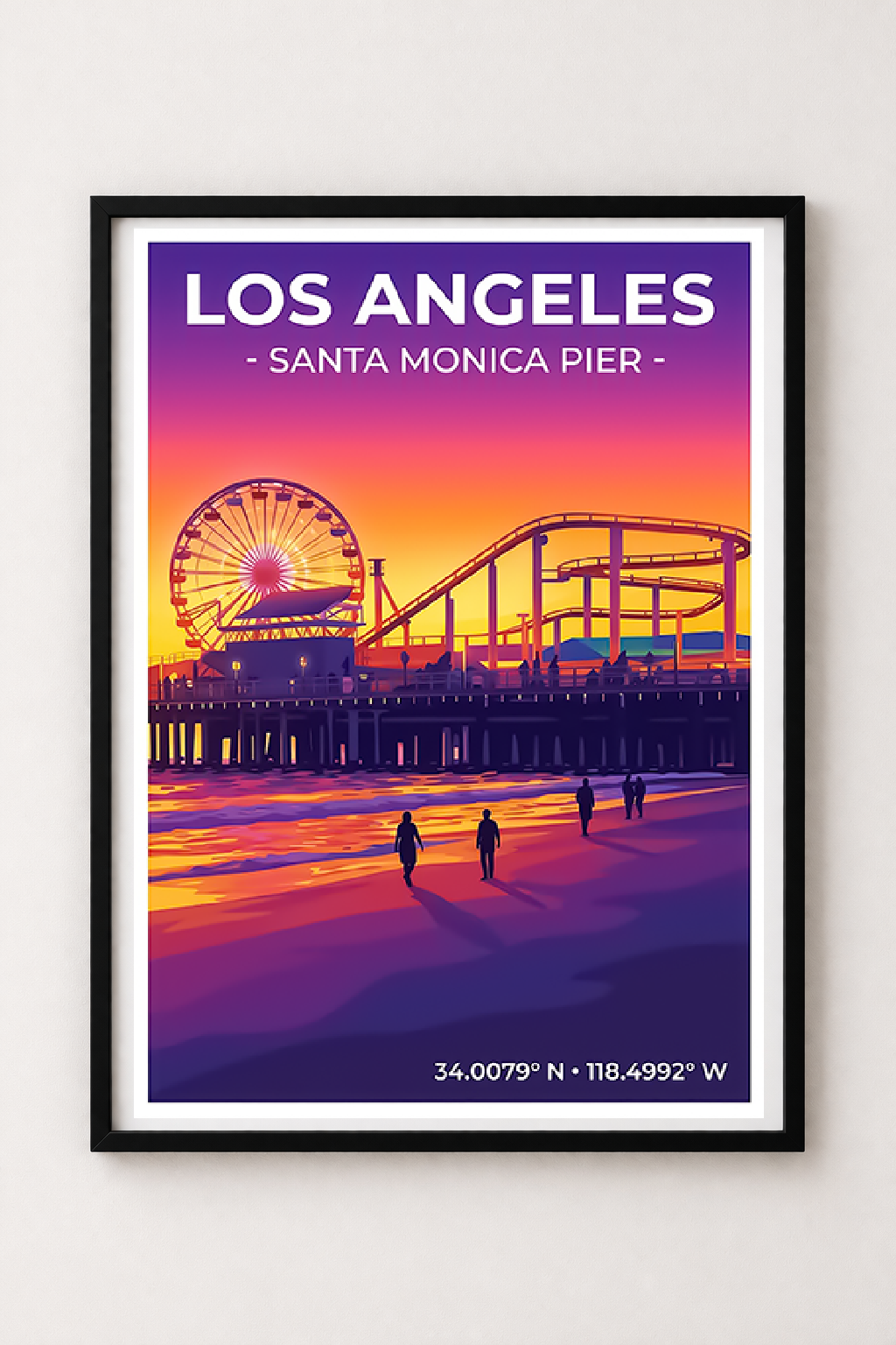 Affiche Los Angeles — Jetée de Santa Monica, États-Unis