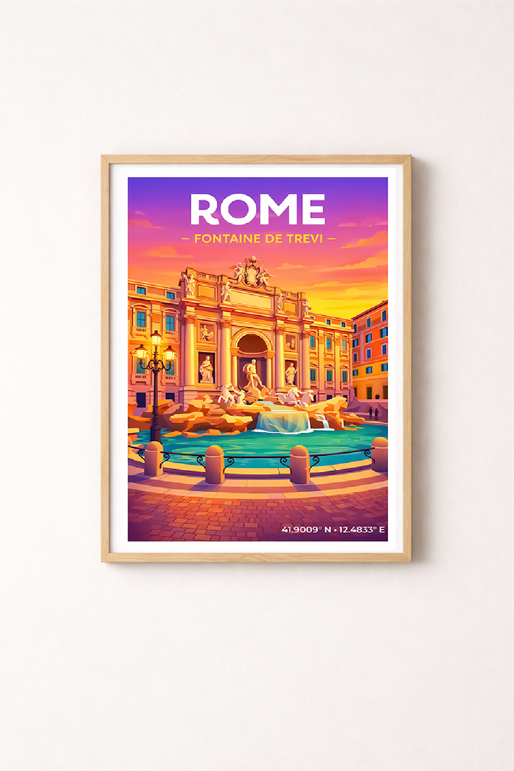 Affiche Rome — Fontaine de Trevi, Italie