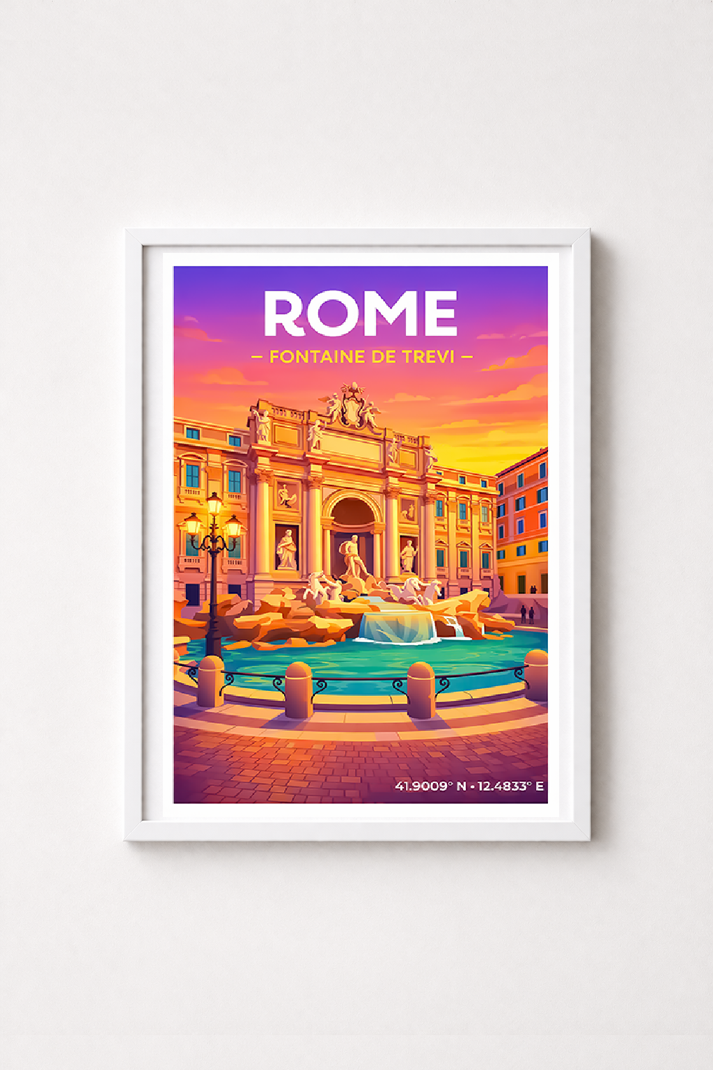 Affiche Rome — Fontaine de Trevi, Italie
