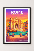 Affiche Rome — Fontaine de Trevi, Italie