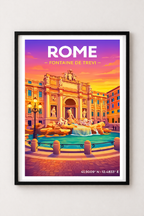 Affiche Rome — Fontaine de Trevi, Italie
