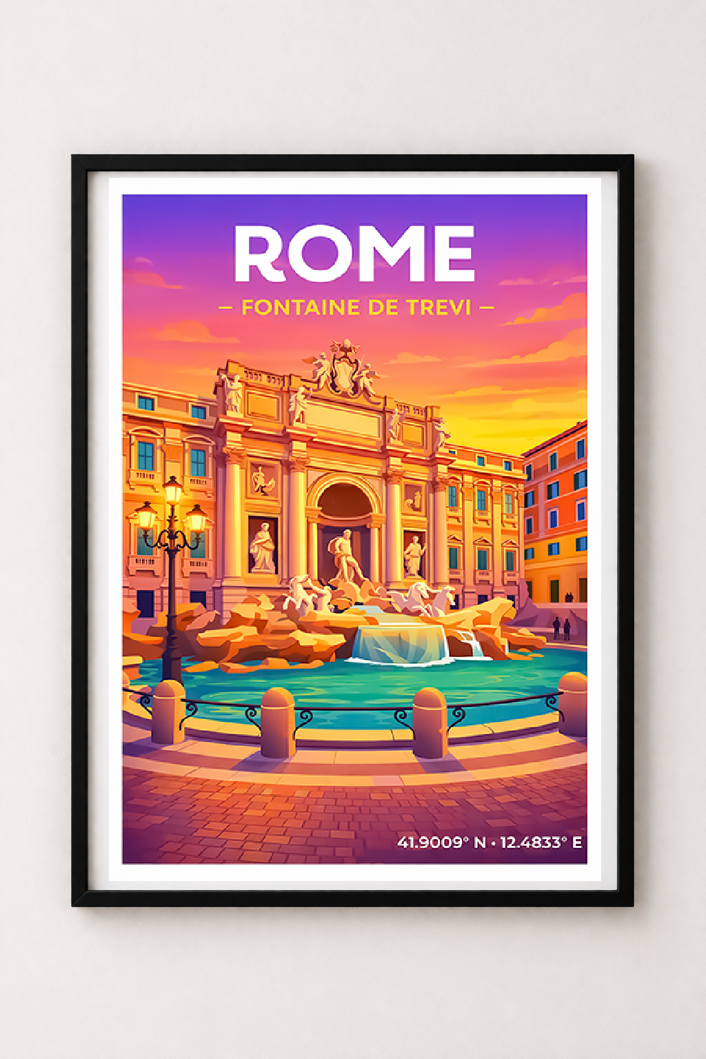 Affiche Rome — Fontaine de Trevi, Italie