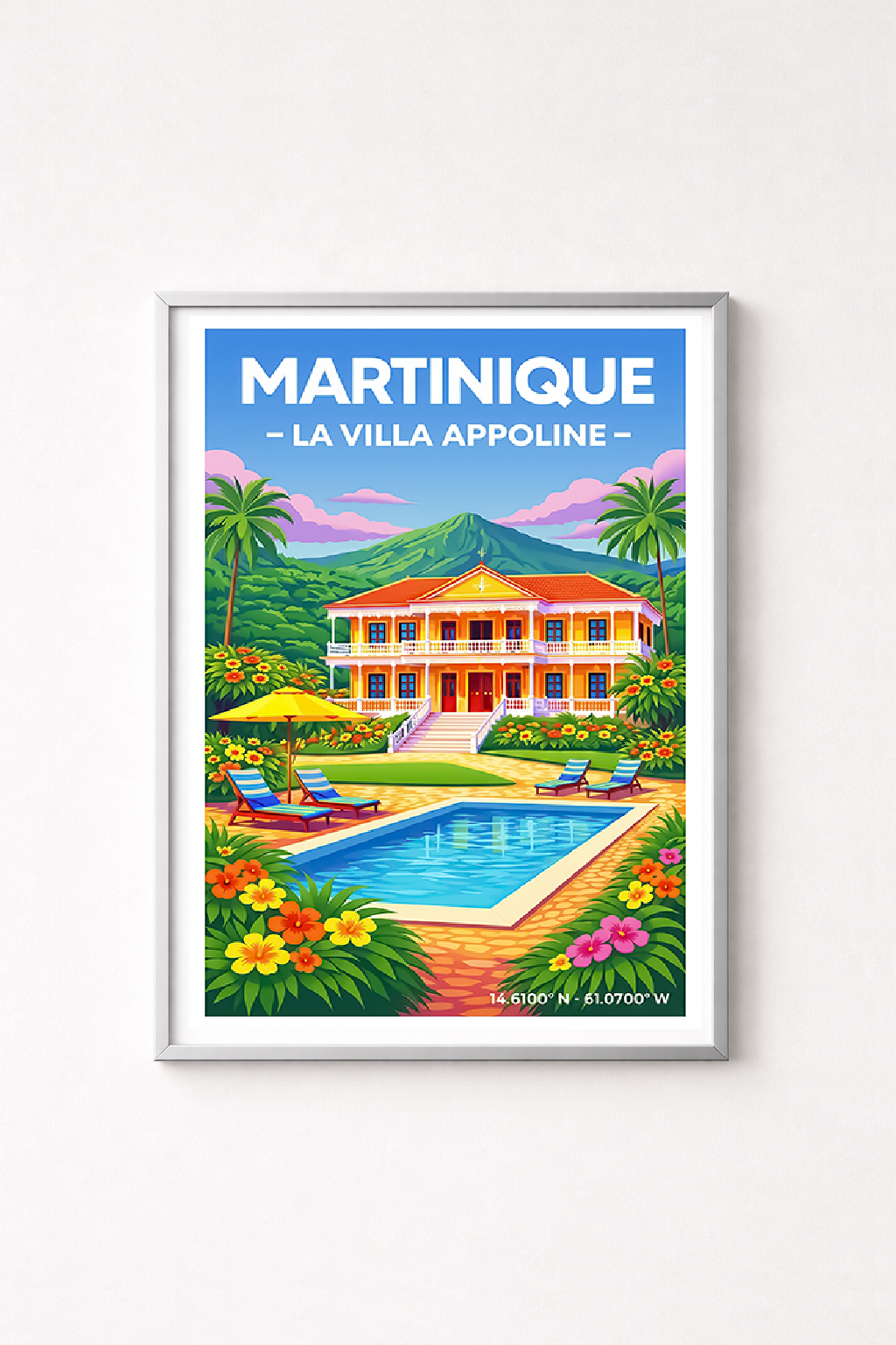 Affiche Martinique — Villa Apolline, Antilles françaises