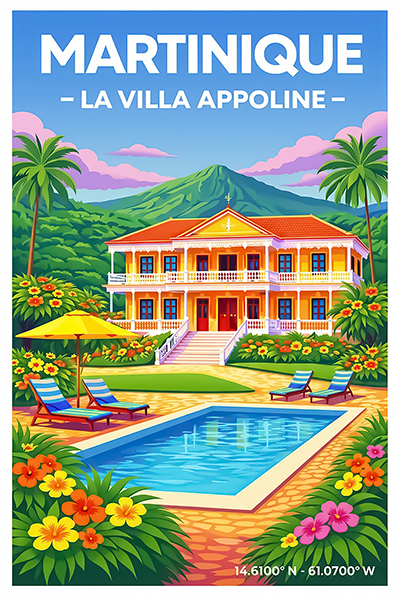 Affiche Martinique — Villa Apolline, Antilles françaises