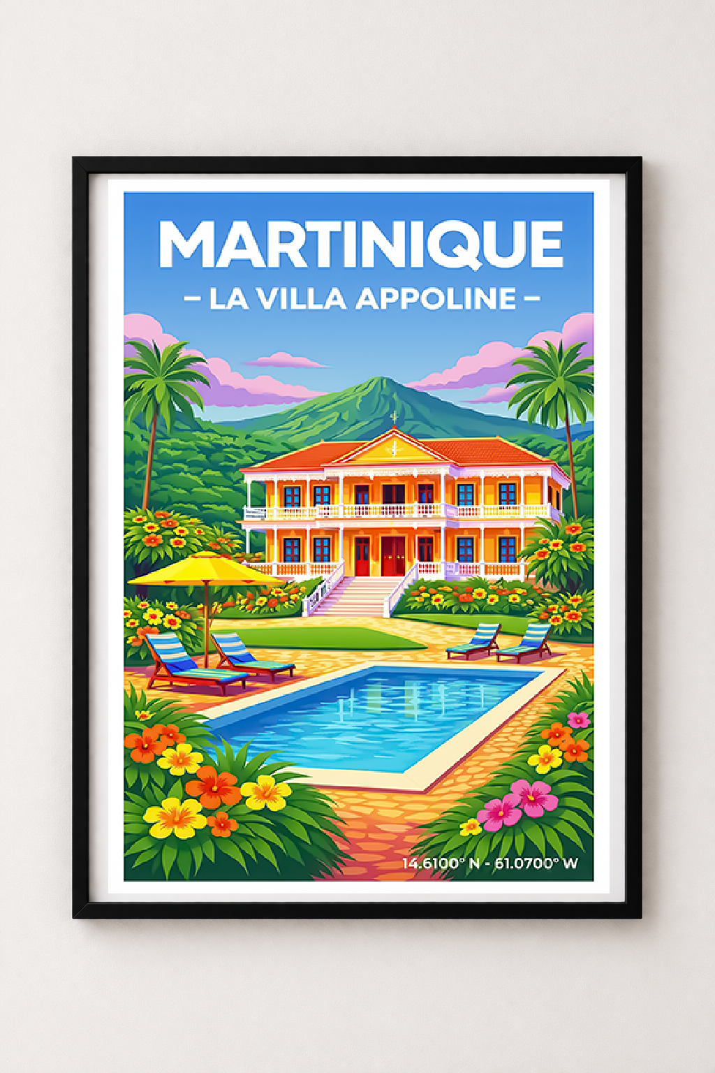 Affiche Martinique — Villa Apolline, Antilles françaises