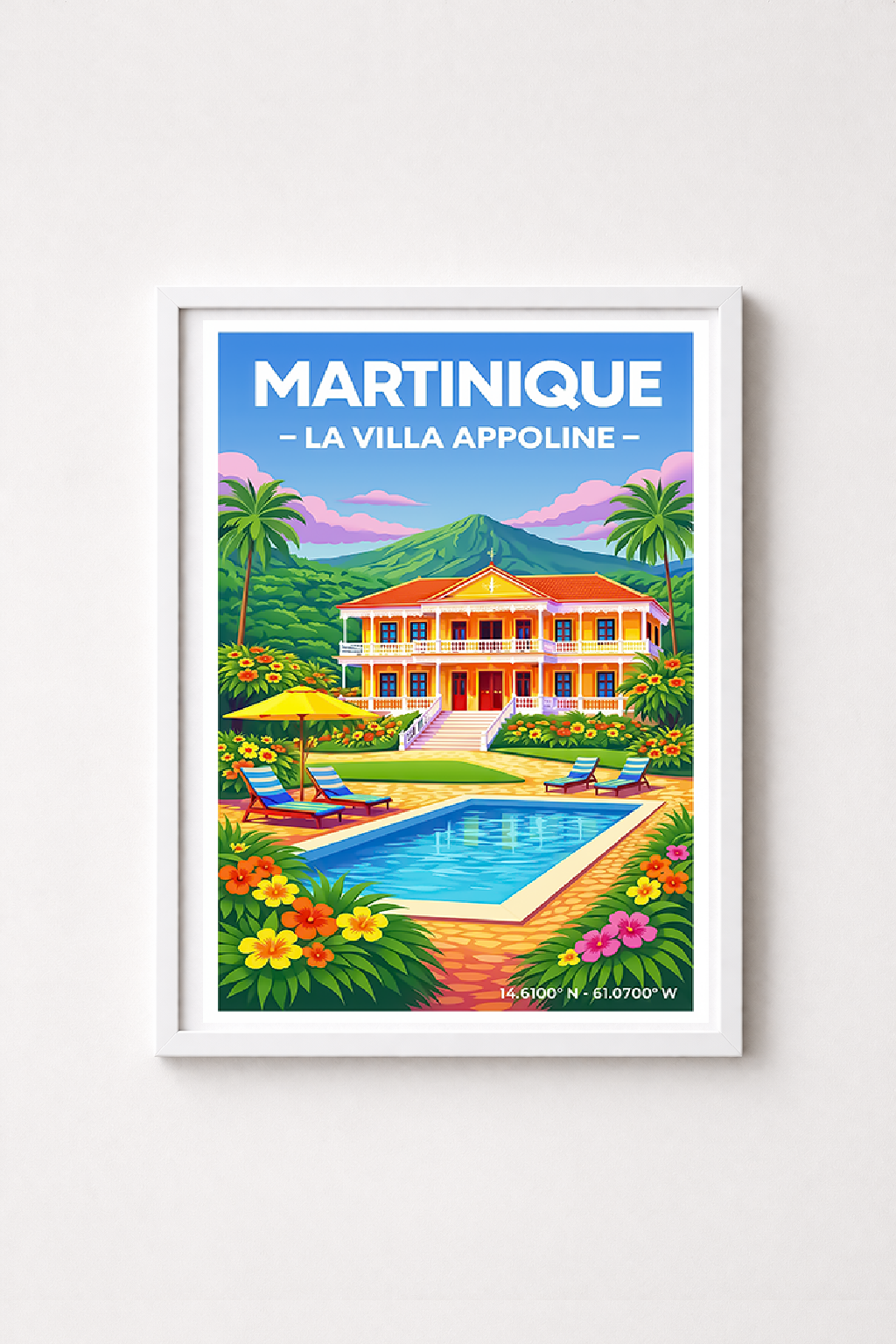 Affiche Martinique — Villa Apolline, Antilles françaises