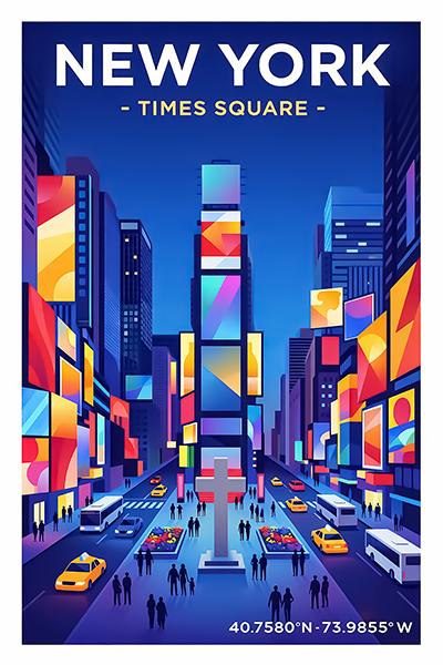 Affiche New York — Times Square, États-Unis