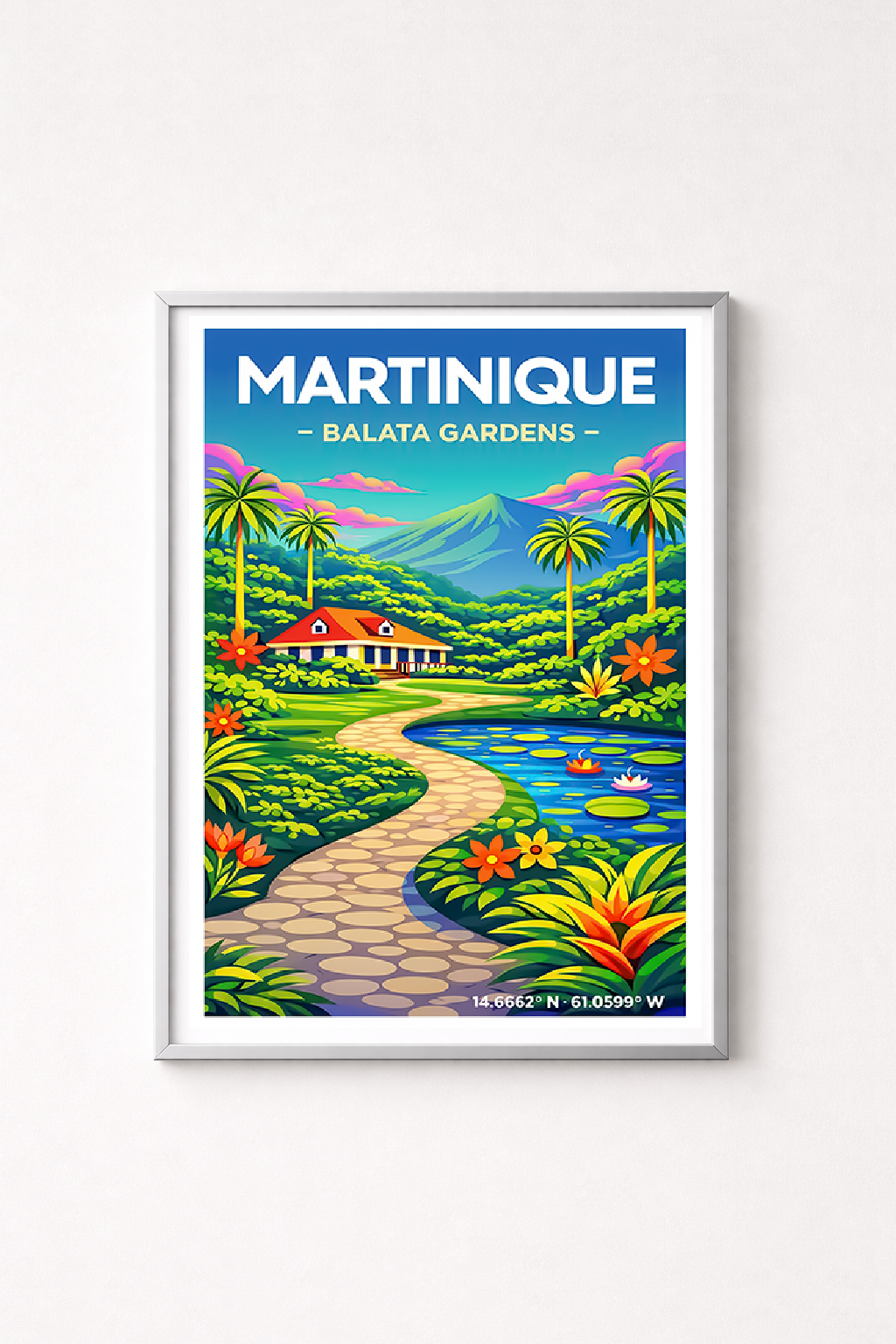 Affiche Martinique — Jardins de Balata, Antilles françaises