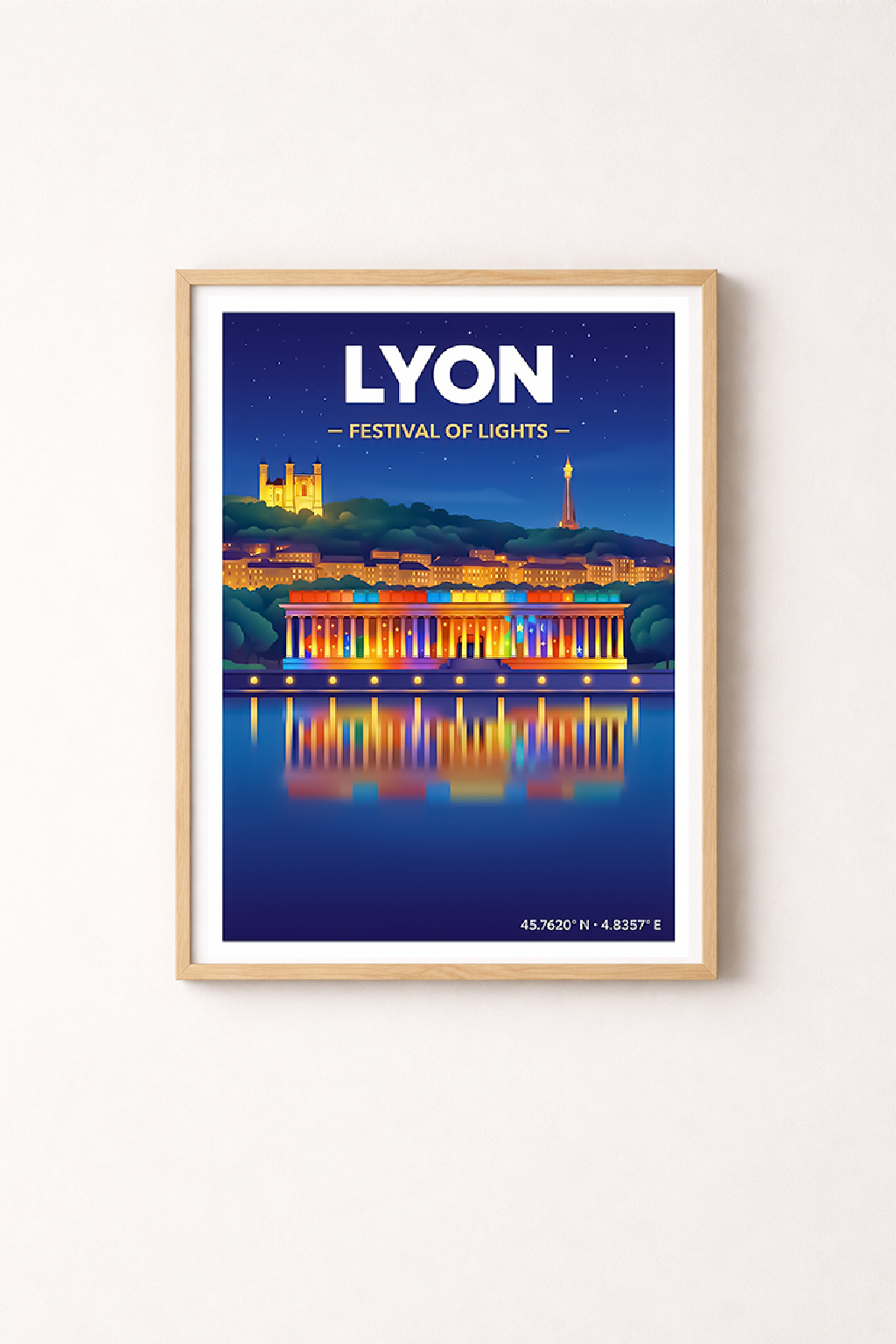 Affiche Lyon — Fête des Lumières, France