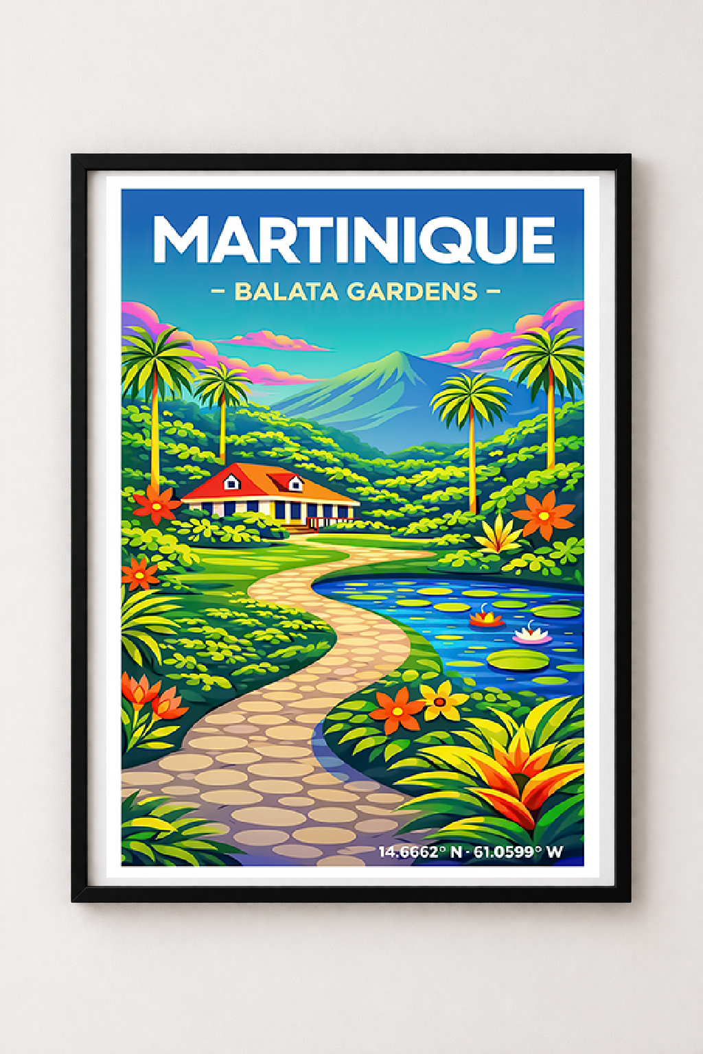 Affiche Martinique — Jardins de Balata, Antilles françaises
