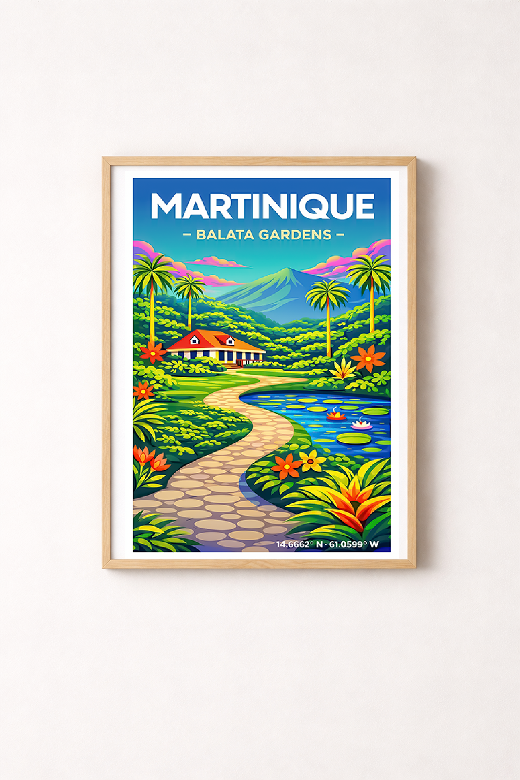 Affiche Martinique — Jardins de Balata, Antilles françaises