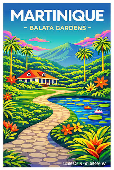 Affiche Martinique — Jardins de Balata, Antilles françaises