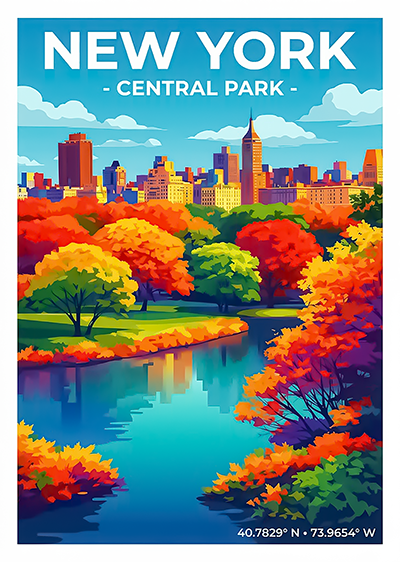 Affiche New York — Central Park, États-Unis