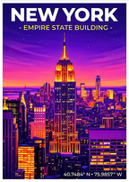 Affiche New York — Empire State Building, États-Unis