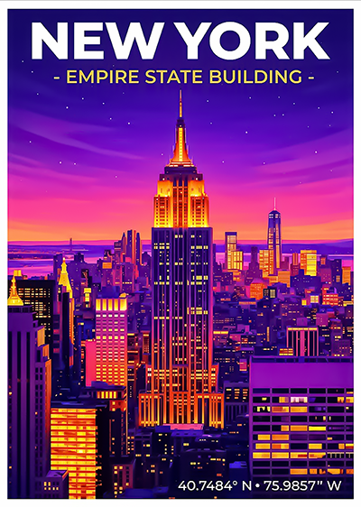 Affiche New York — Empire State Building, États-Unis