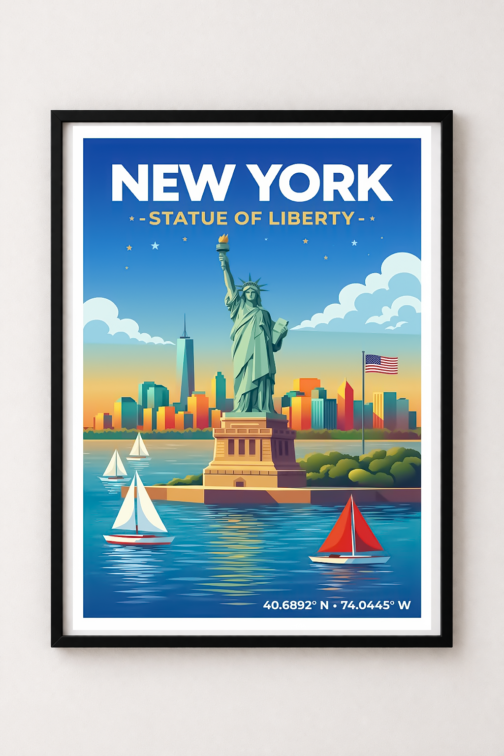 Affiche New York — Statue de la Liberté, États-Unis