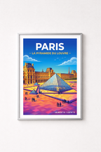 Affiche Paris — Pyramide du Louvre, France