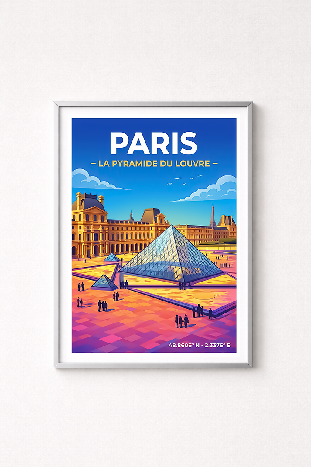 Affiche Paris — Pyramide du Louvre, France