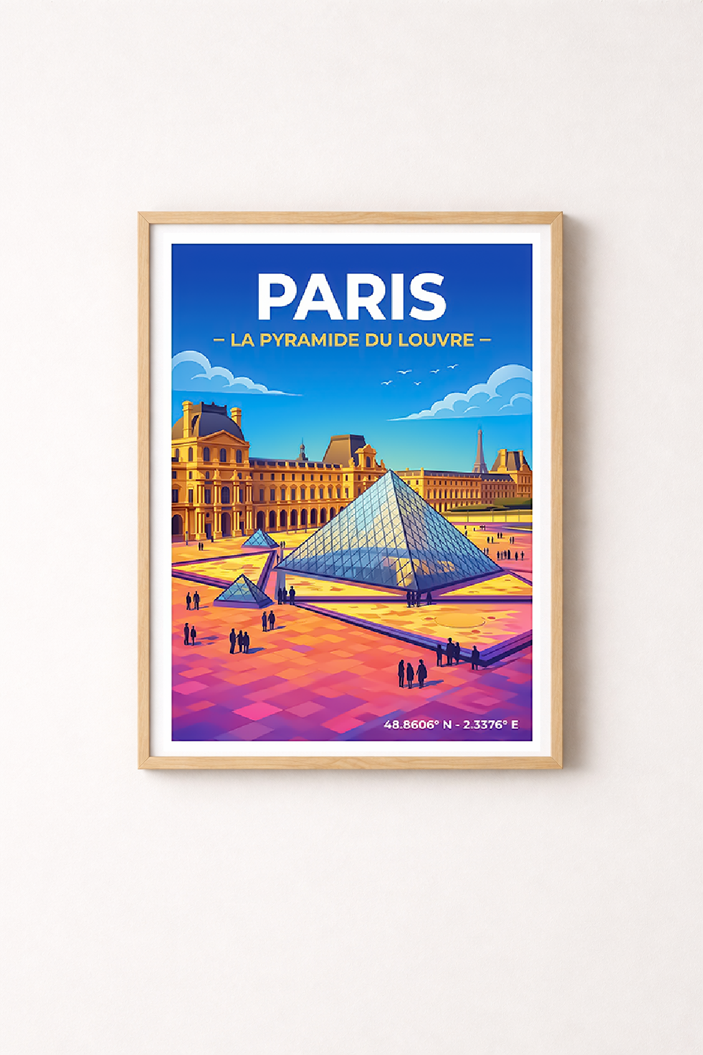 Affiche Paris — Pyramide du Louvre, France