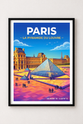 Affiche Paris — Pyramide du Louvre, France