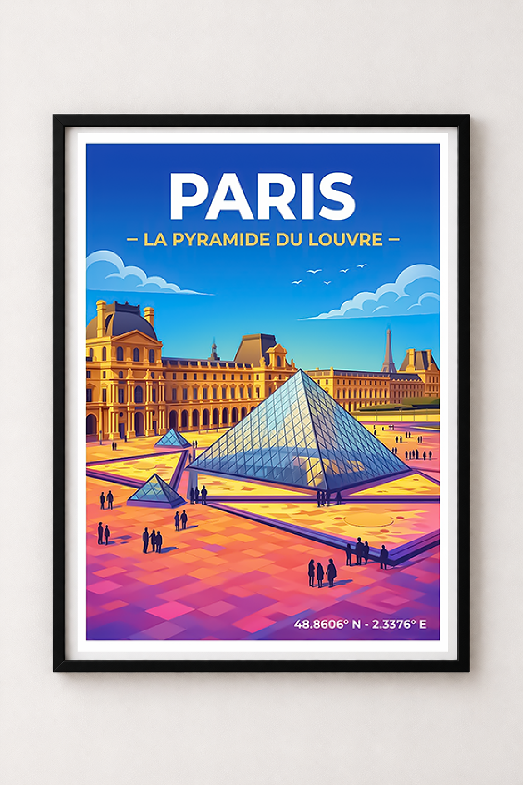 Affiche Paris — Pyramide du Louvre, France
