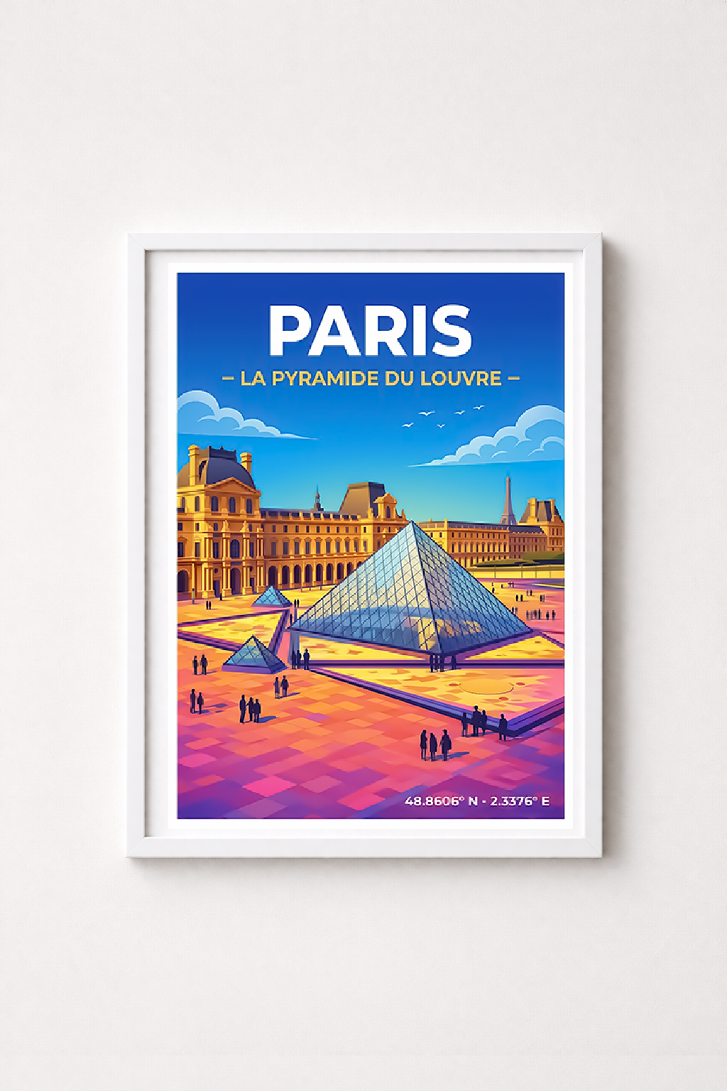 Affiche Paris — Pyramide du Louvre, France