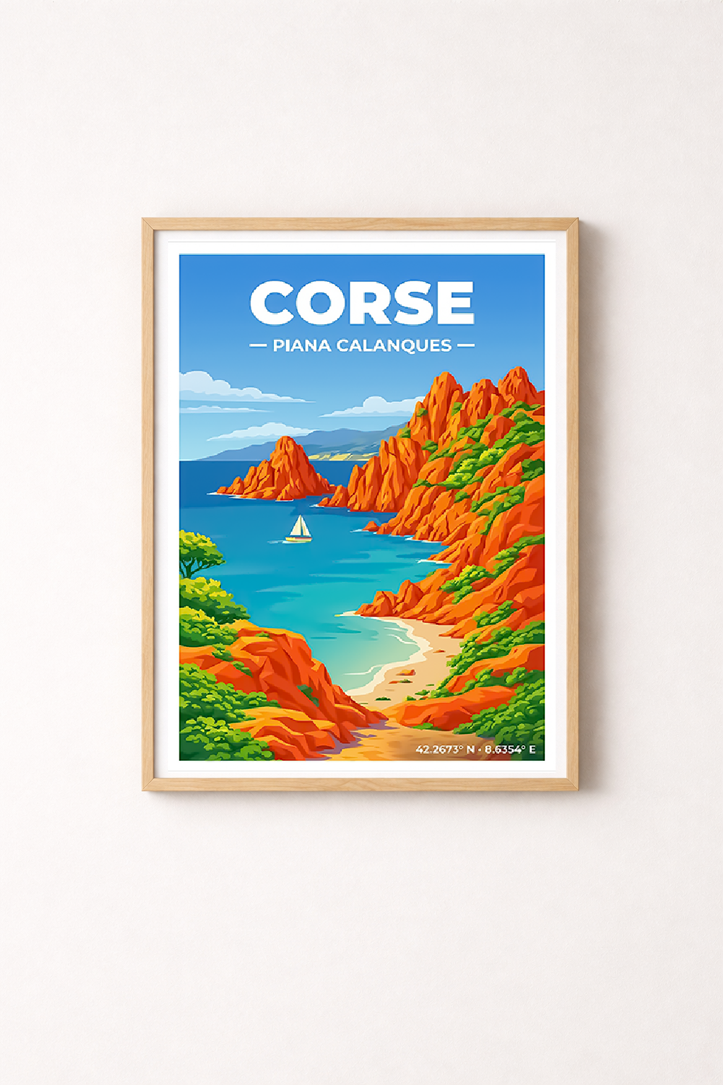 Affiche Corse — Calanques de Piana, France
