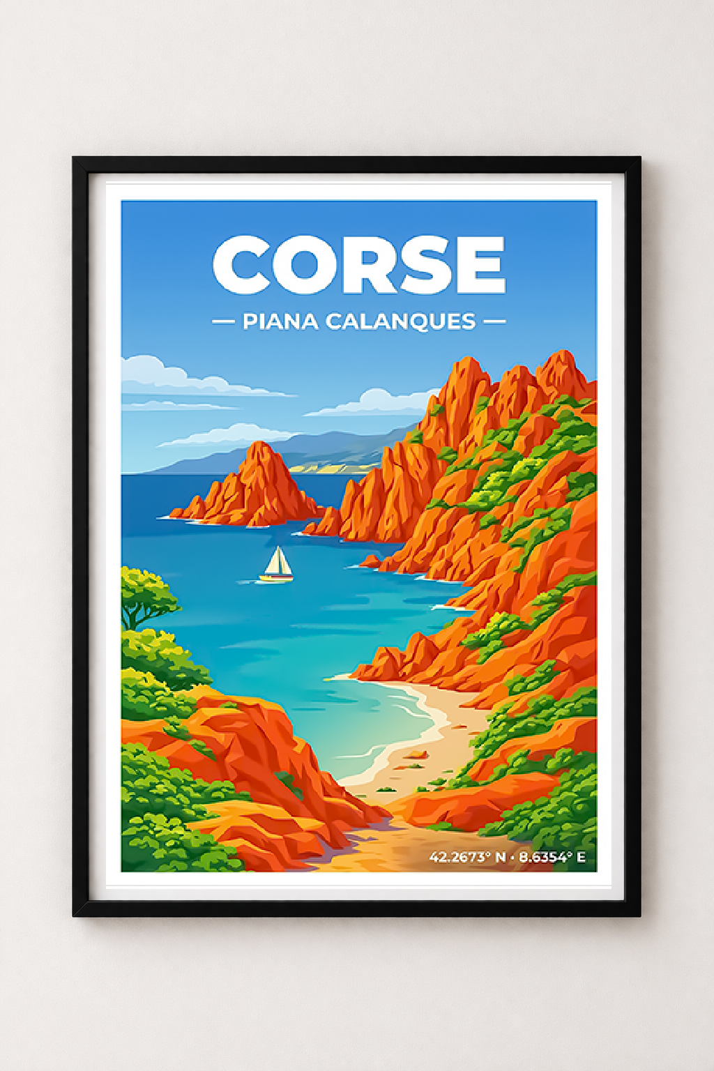 Affiche Corse — Calanques de Piana, France