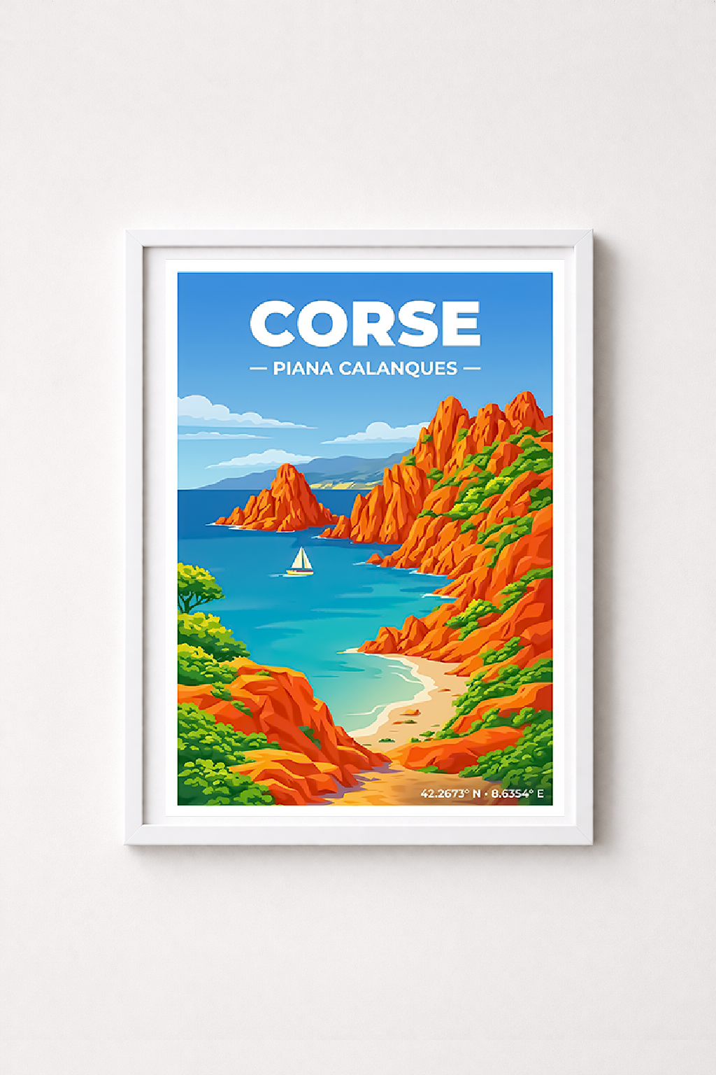 Affiche Corse — Calanques de Piana, France