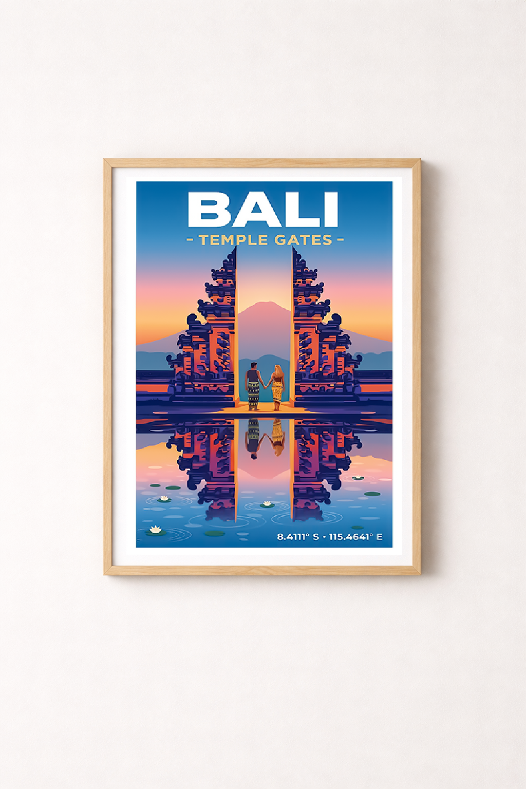 Affiche Bali — Portes du Temple Lempuyang, Indonésie