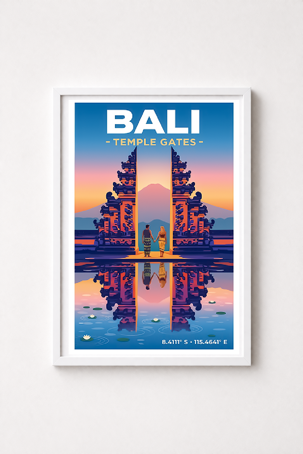 Affiche Bali — Portes du Temple Lempuyang, Indonésie