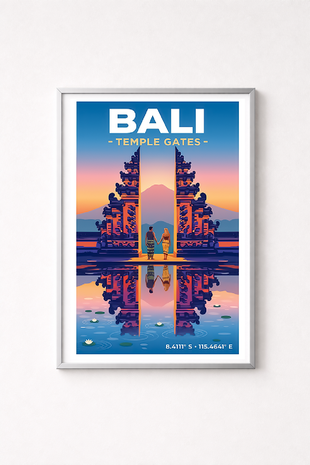 Affiche Bali — Portes du Temple Lempuyang, Indonésie